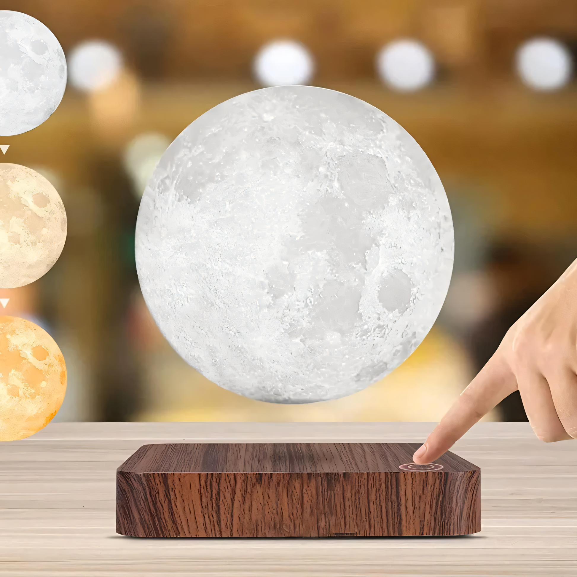 StripX Moon Lamp as centerpiece on coffee table