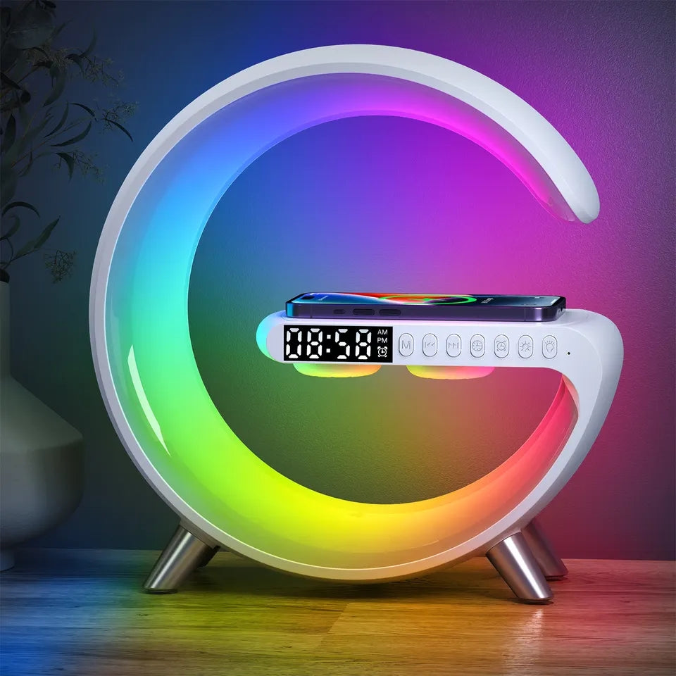 StripX 3 in 1 Productivity Night Light Bluetooth Speakers with 15W Wireless Charger, LED Desk Lamp with Rechargeable Battery