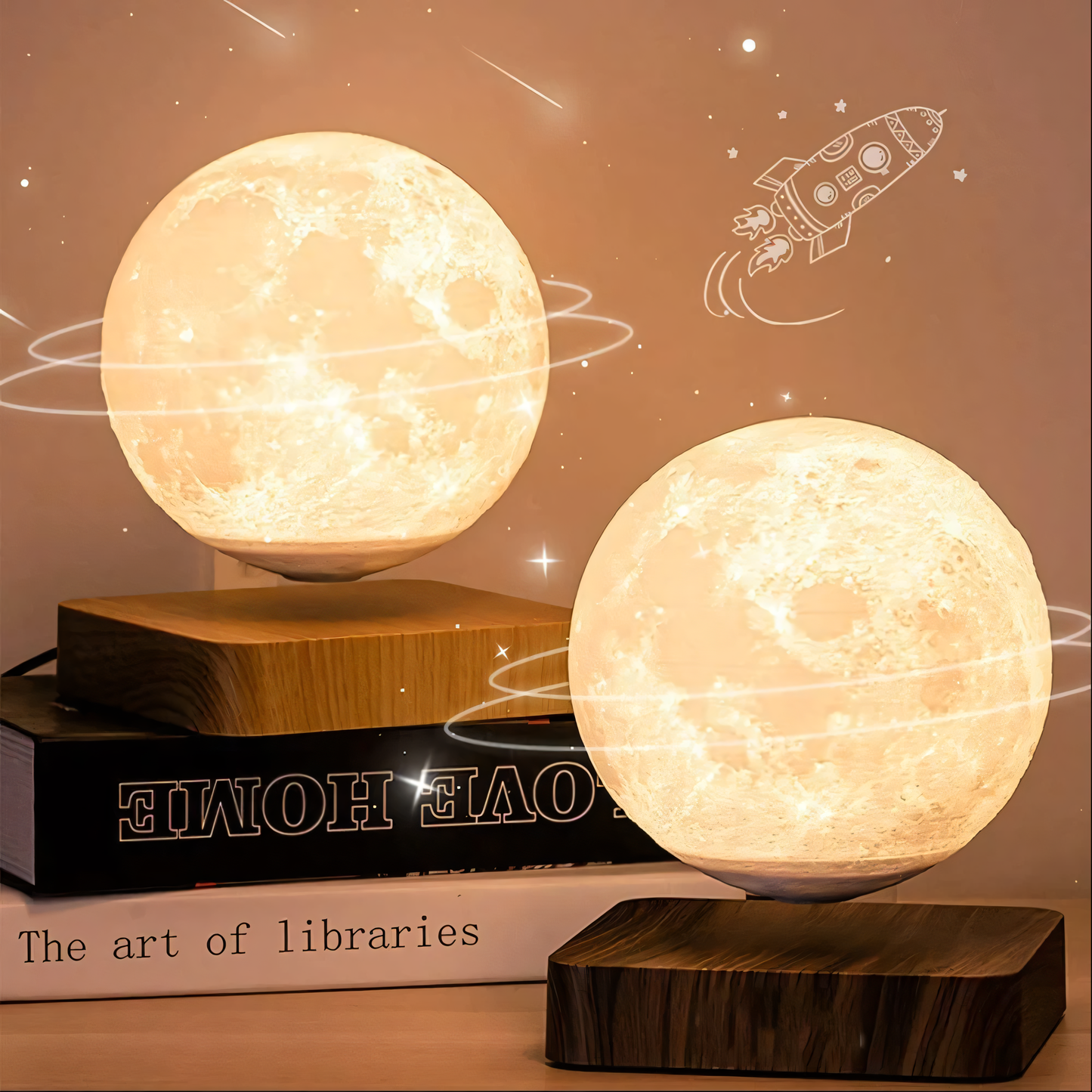 Multiple StripX Moon Lamps in different colors